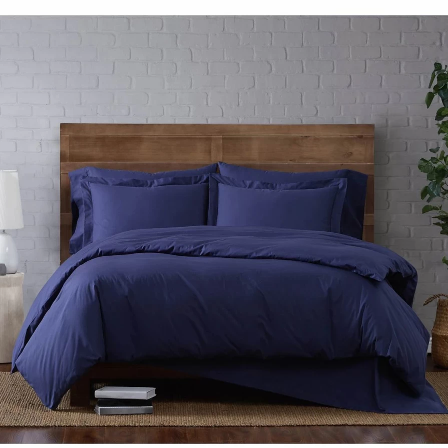 Brooklyn Loom 3-Piece Classic Cotton Duvet Cover Set - Soft & Breathable Bedding