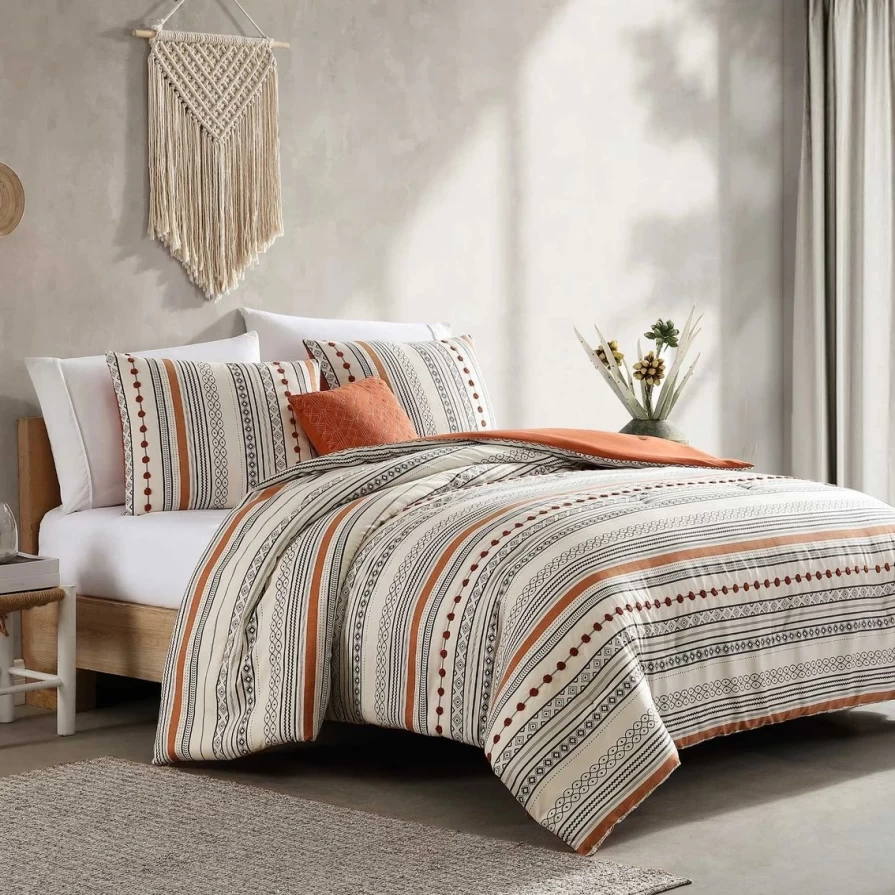 "Layne Printed Comforter Set - Silver & Sage 4-Piece Bedding Collection"