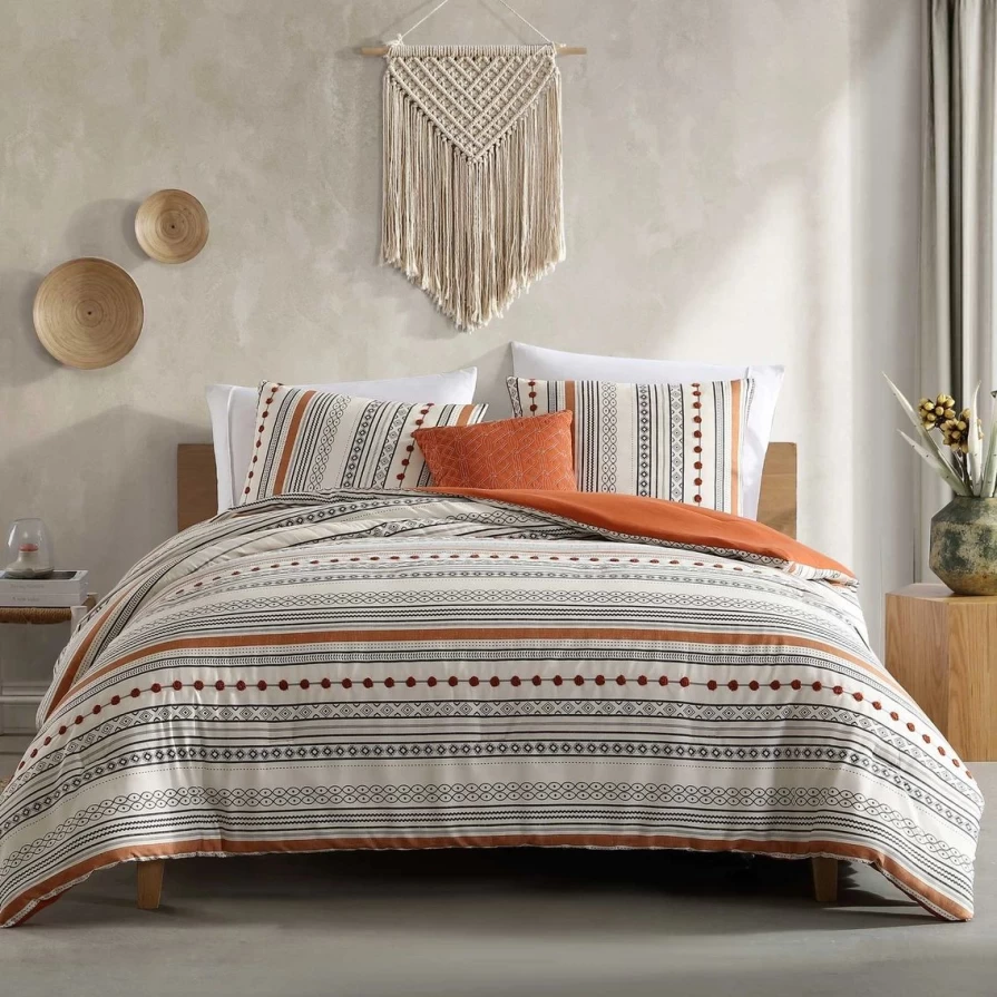 "Layne Printed Comforter Set - Silver & Sage 4-Piece Bedding Collection"