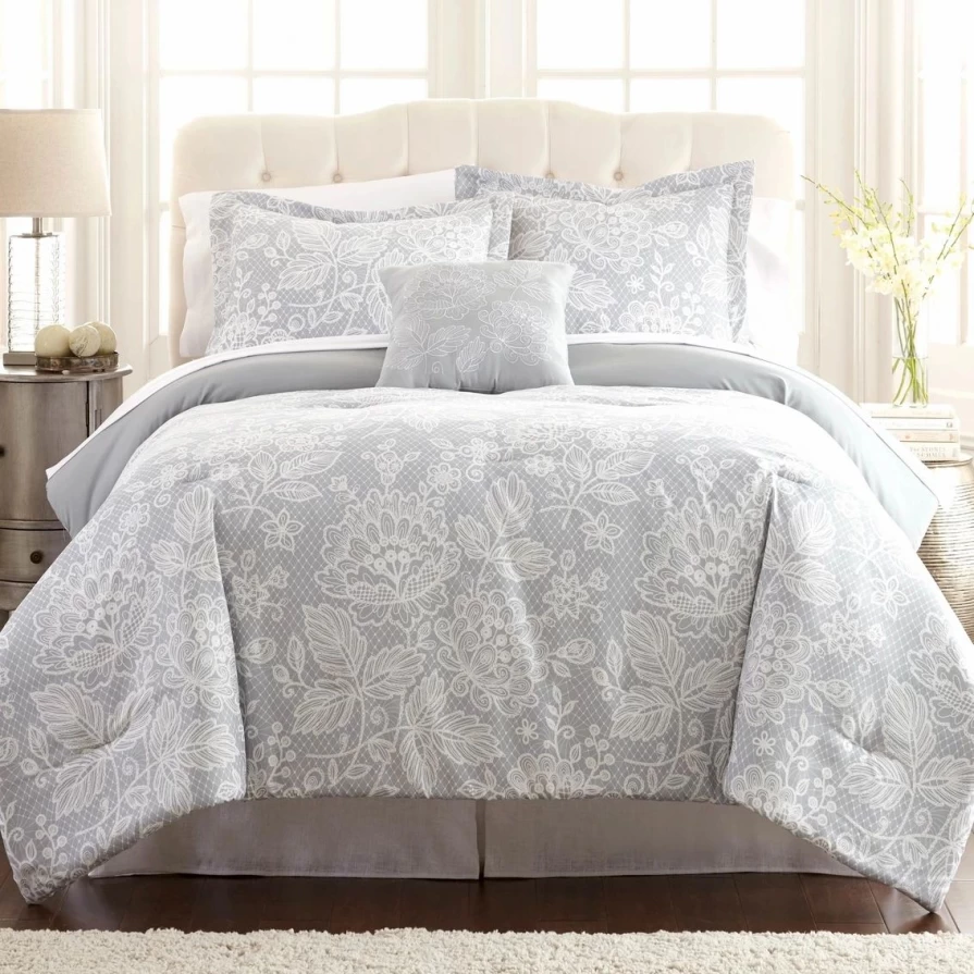 Olivia 8-Piece Reversible Printed Bedding Set - Complete Comfort & Style