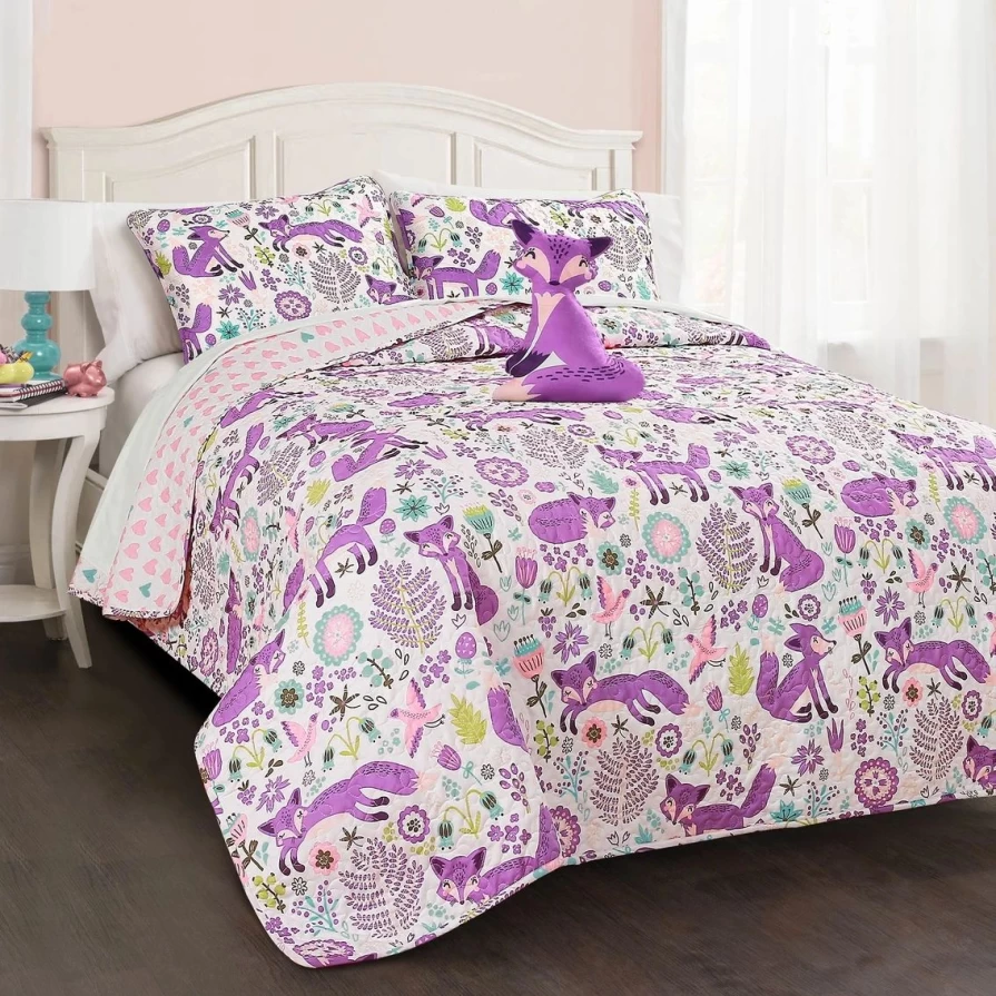 "Lush Decor Pixie Fox Quilt Set - Brand New Bedding Collection"