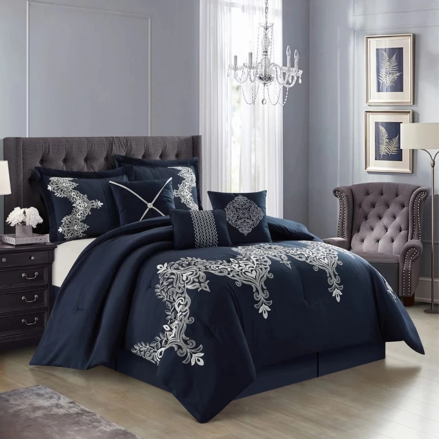 7-Piece Diona Comforter Set - Luxury Bedding Collection for King/Queen Beds