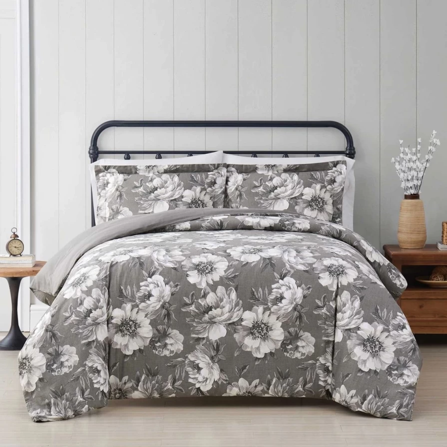 Floral Duvet Cover Set 3-Piece Rochelle Cottage Style Bedding - Outlet Classic Design