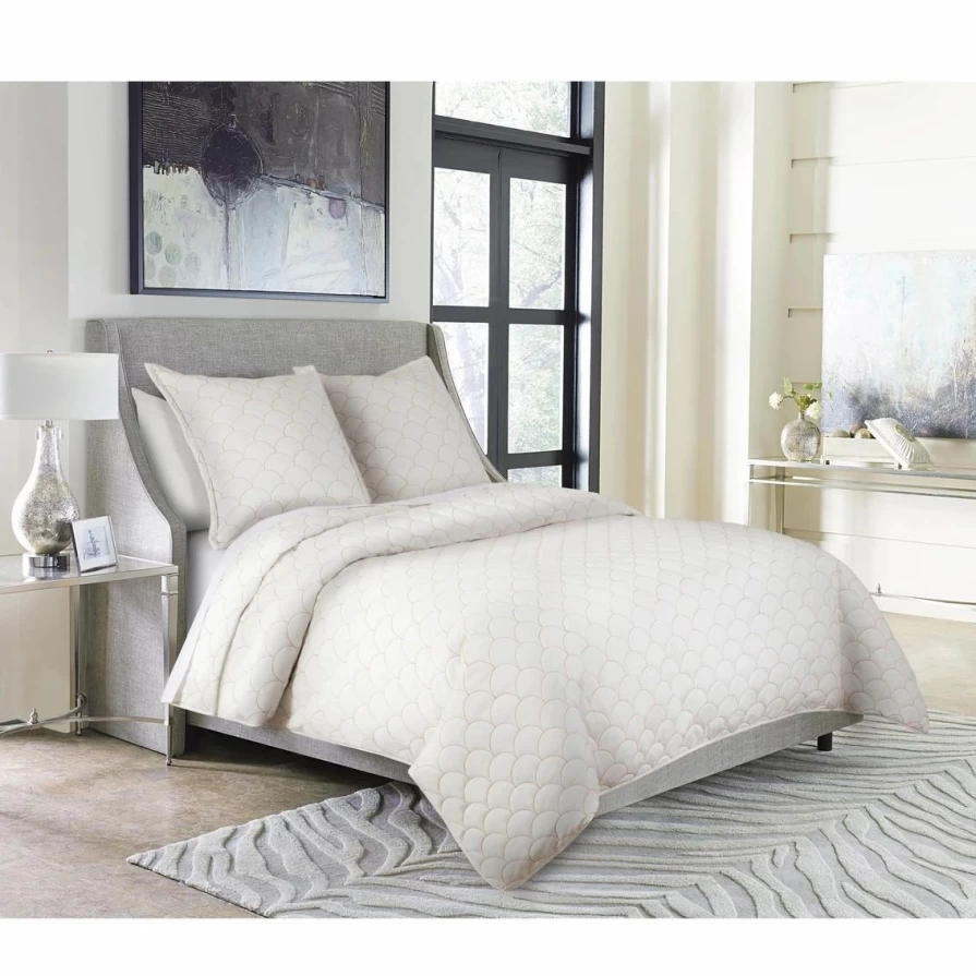 Michael Amini Trabuco 3-Piece White Duvet Cover Set - Brand New Luxury Bedding