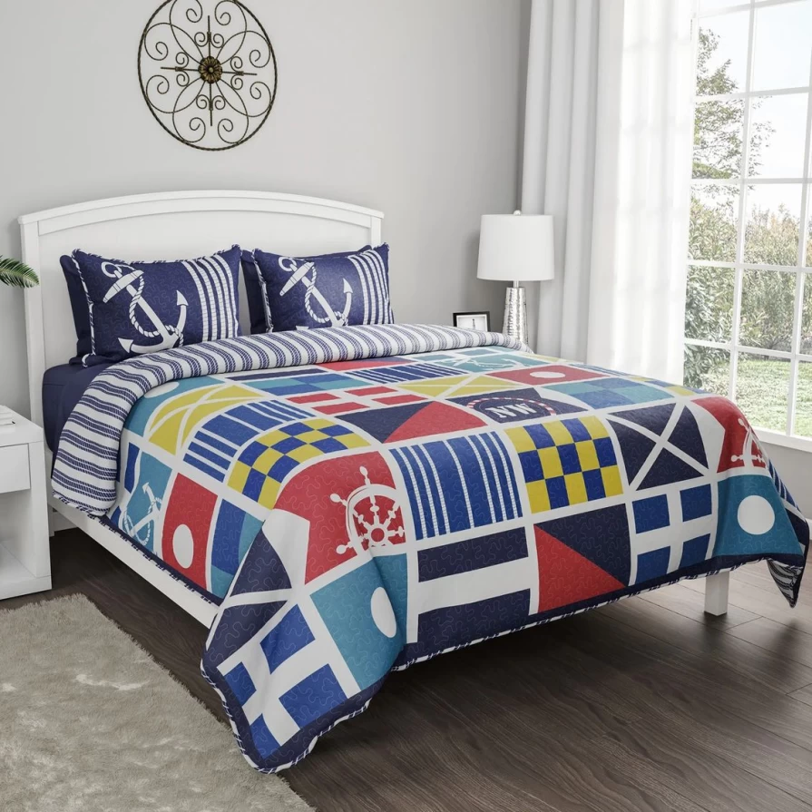 Affordable Luxury 3-Piece Mariner Quilt Set for Cozy Home Bedding