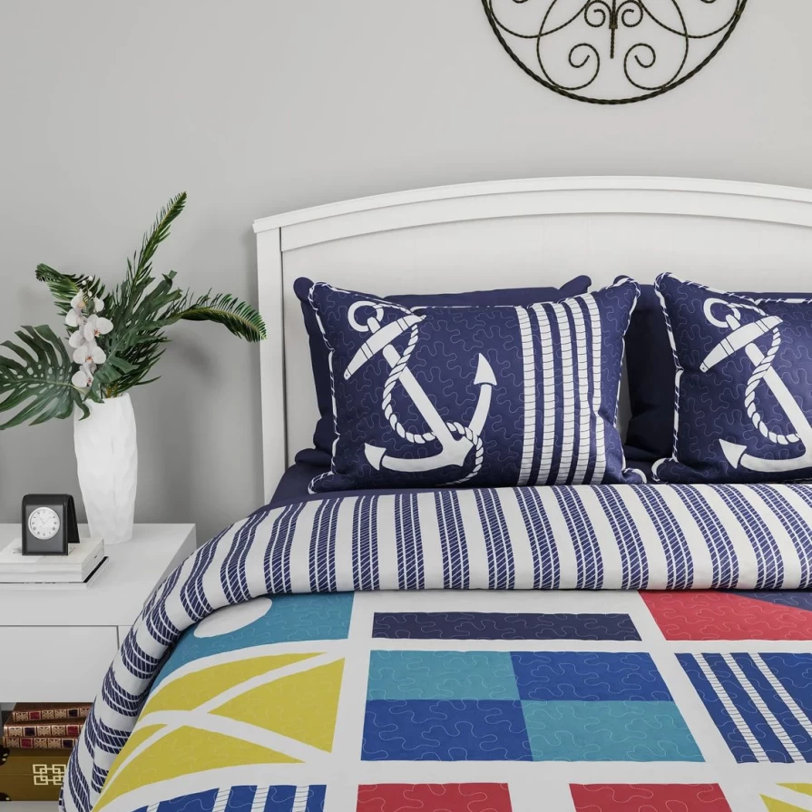 Affordable Luxury 3-Piece Mariner Quilt Set for Cozy Home Bedding