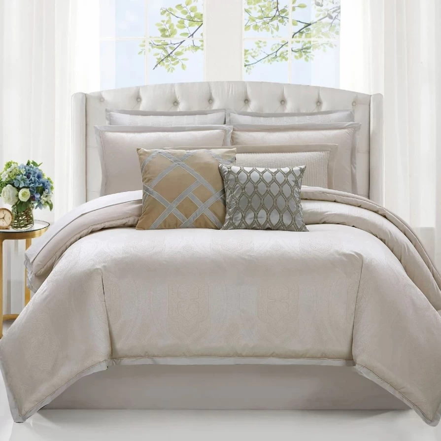 "Geraldine Paisley 7-Piece Comforter Set - Floral Bohemian Bedding Collection"