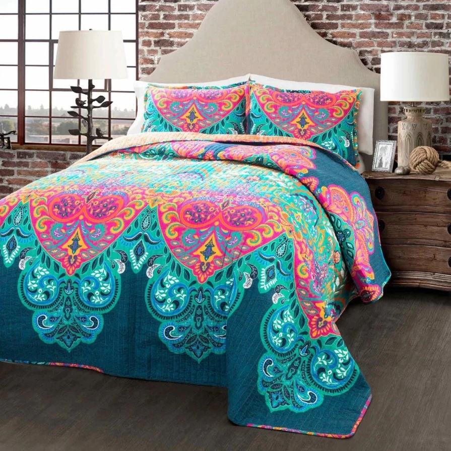 Boho Chic 3-Piece Quilt Set - Stylish & Comfortable Bedding Collection for Modern Homes
