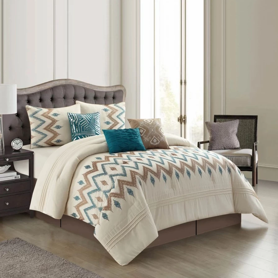 "Umbriel 7-Piece Comforter Set - Queen/King Size Bedding Set with Pillow Shams"