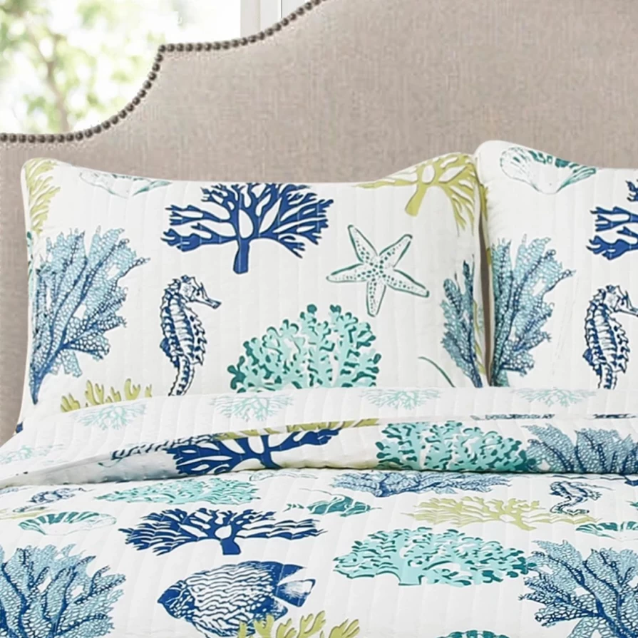 "Affordable Lush Decor Coastal Reef 3-Piece Quilt Set - Stylish Bedding Collection"