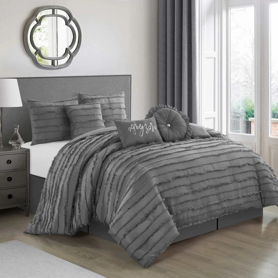 Grey Merle 7-Piece Comforter Set by Nanshing America Inc – Cozy Bedding Deal