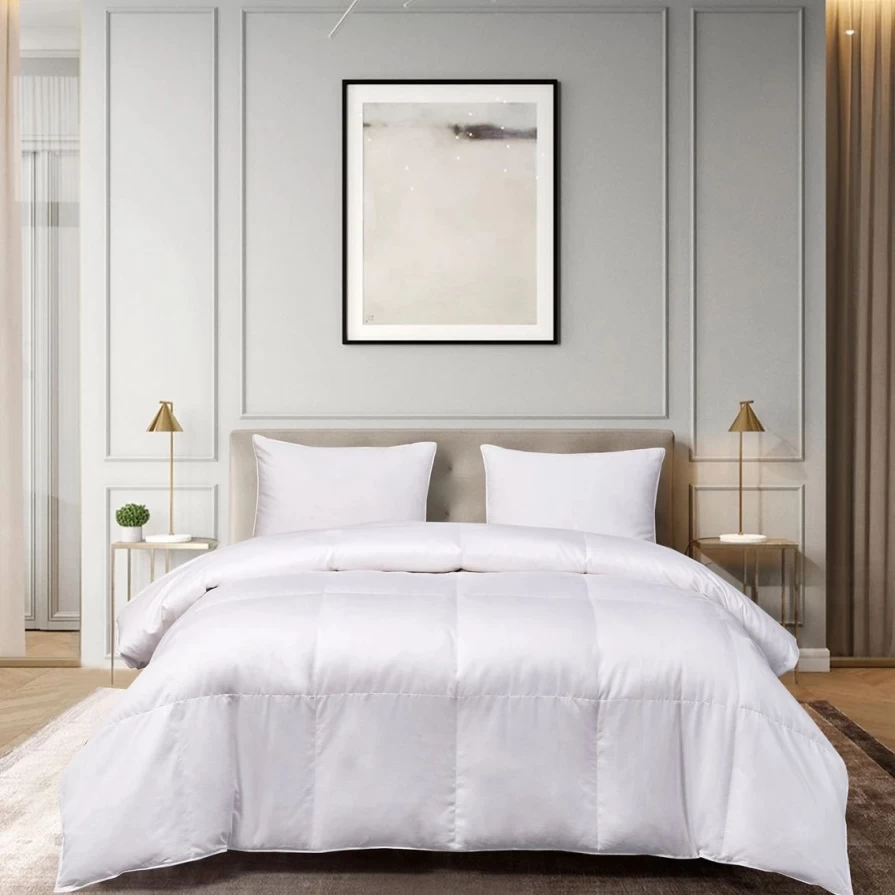 Premium 1000 Thread Count Egyptian Cotton Comforter - Luxury European Goose Down Filled Bedding for Ultimate Comfort