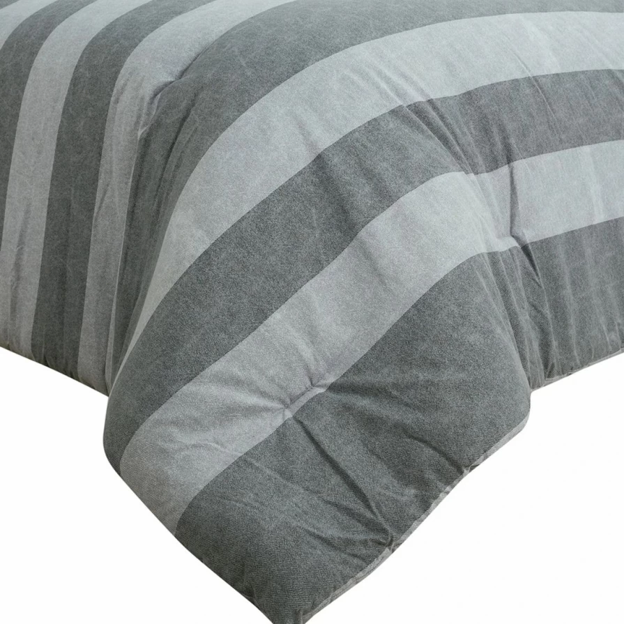 "Affordable Herringbone Stripe 3-Piece Comforter Set - Soft & Stylish Bedding"