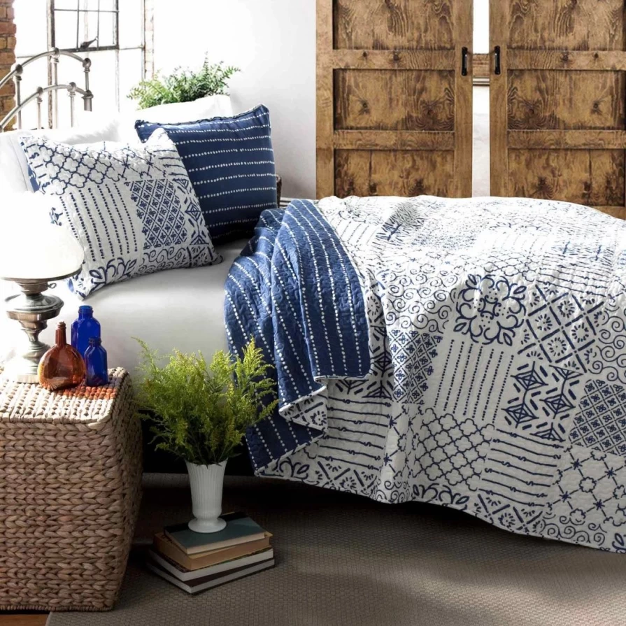 Lush Decor Monique 3-Piece Quilt Set - Soft Bedding Collection for Cozy Comfort