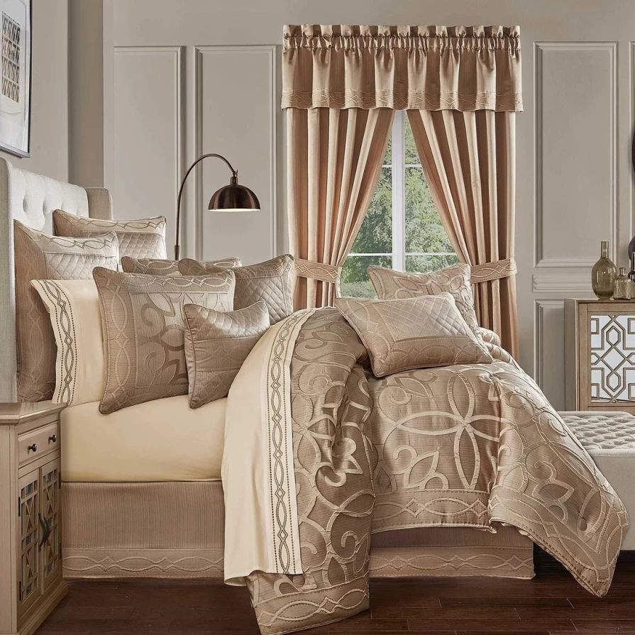 Luxury J. Queen New York Gold Comforter Set - 4 Piece Bedding Collection