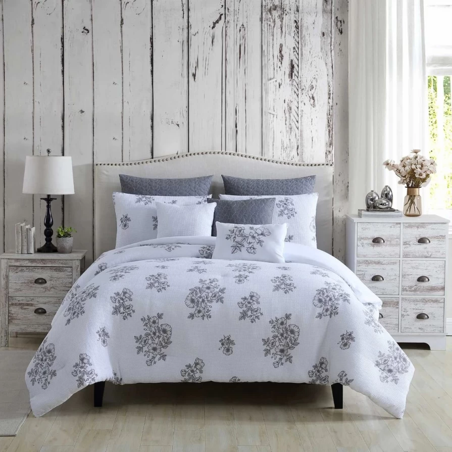 "Alexa Floral 8-Piece Comforter Set - Marie Claire Inspired Bedding Collection"
