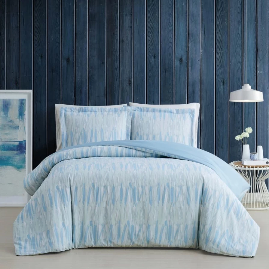 Brooklyn Loom Trevor Blue & White Comforter Set - Limited Flash Sale