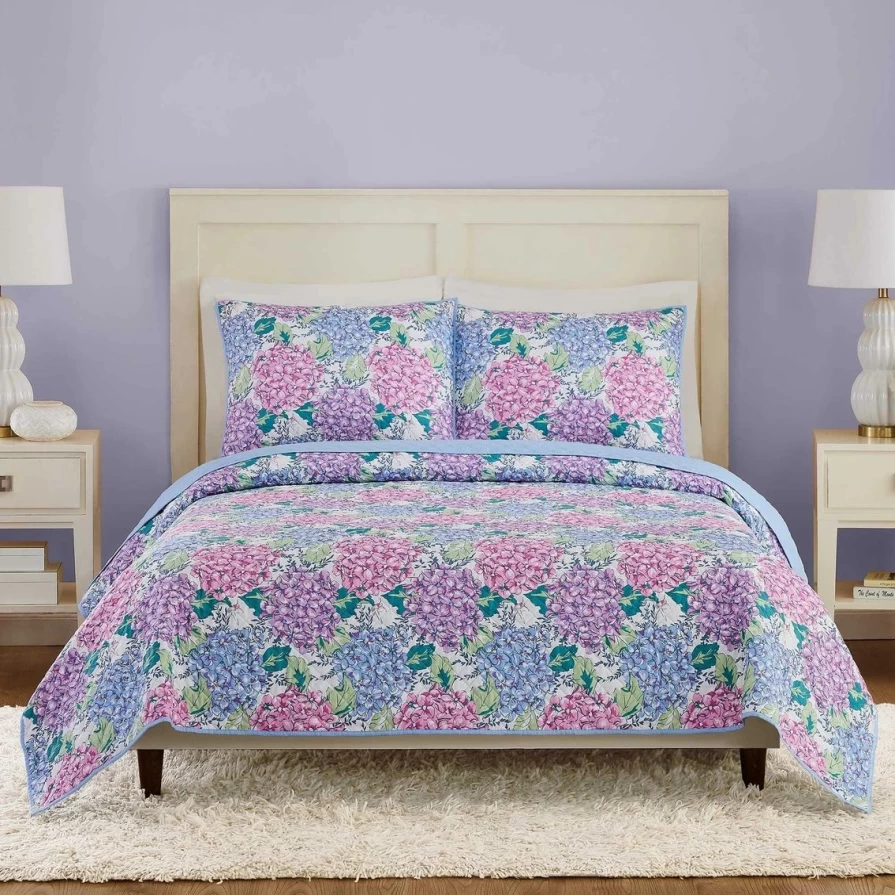 Vera Bradley Happy Hydrangea 3-Piece Quilted Set - Floral Pattern Promo