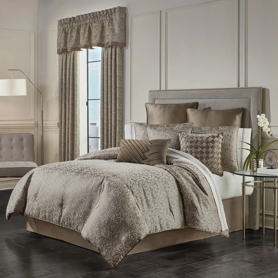 Wholesale J. Queen New York 4-Piece Comforter Set in Taupe - Cracked Ice Design
