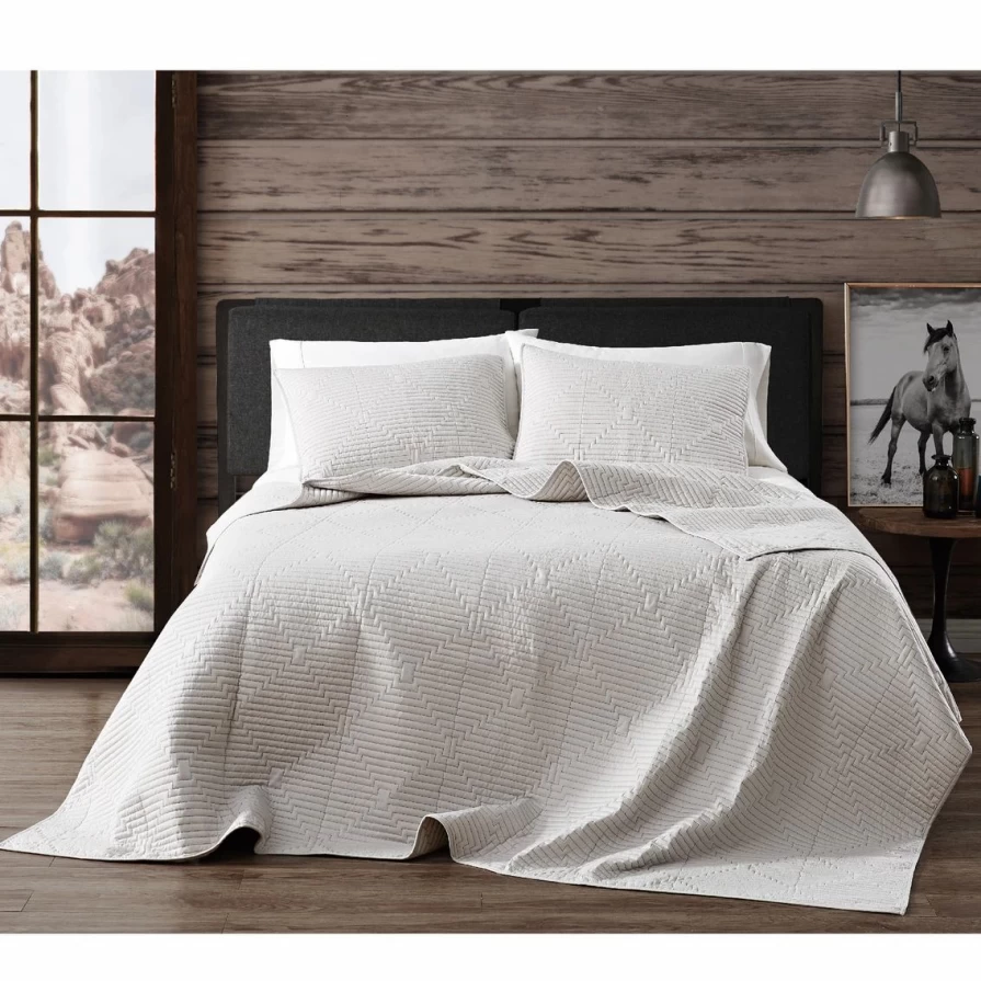 Premium Frye Ray Pick Stitch Embroidered Quilt Set - Luxurious Bedding Collection for Ultimate Comfort