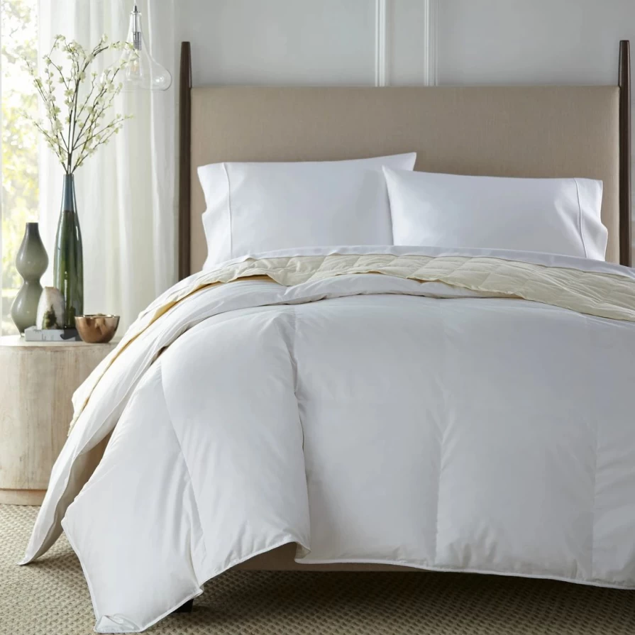 Premium Stearns & Foster Down Comforter - Luxury Hypoallergenic Goose Feather Bedding for All-Season Comfort