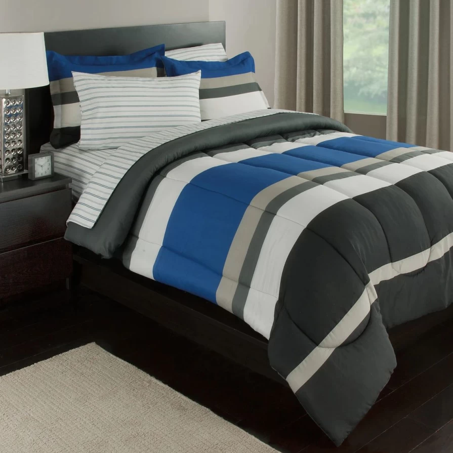 "Premium Rugby Stripe Bed in a Bag Set - Complete Linens Bundle for Stylish Comfort"