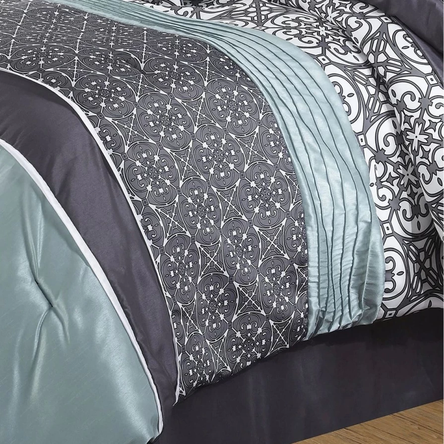 "Luxury 7-Piece Roxanne Comforter Set by Nanshing America – Premium Bedding Collection"