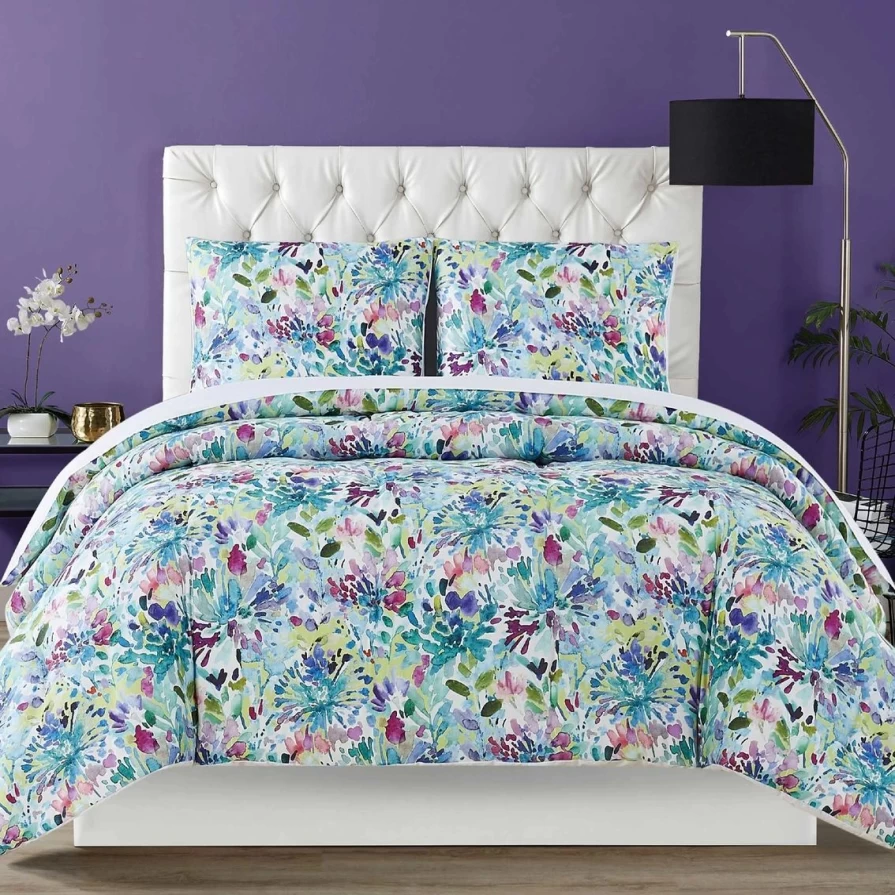 "Christian Siriano Dahlia Comforter Set - Multi-Color Luxury Bedding Best Seller"