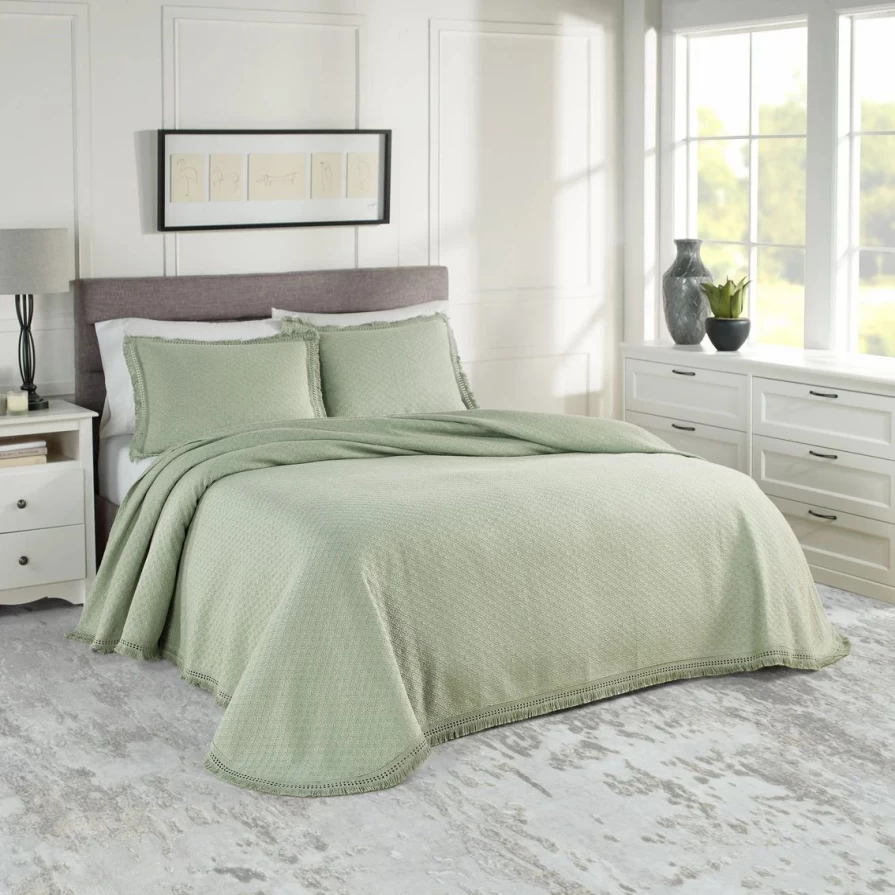 Luxury Realeza Jacquard Woven Bedspread Set - Elegant King Size Bedding Cover