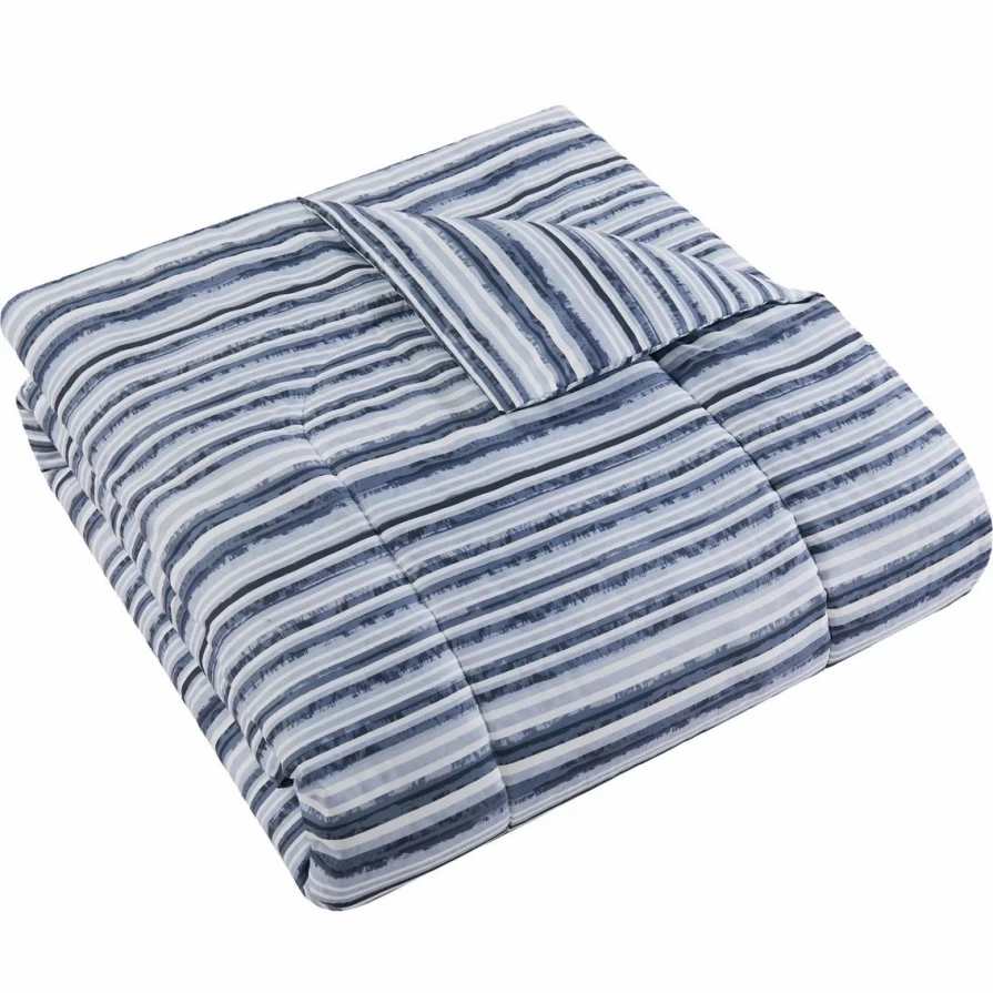 "7-Piece Striped Bed in a Bag Set - Style 212 - Wholesale Quality"