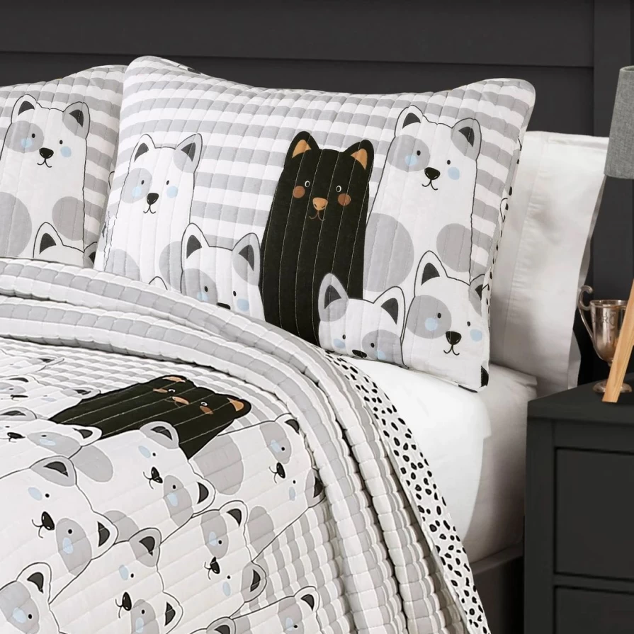 Lush Decor 2-Piece Striped Bear Quilt Set - Best Cozy Bedding Deal
