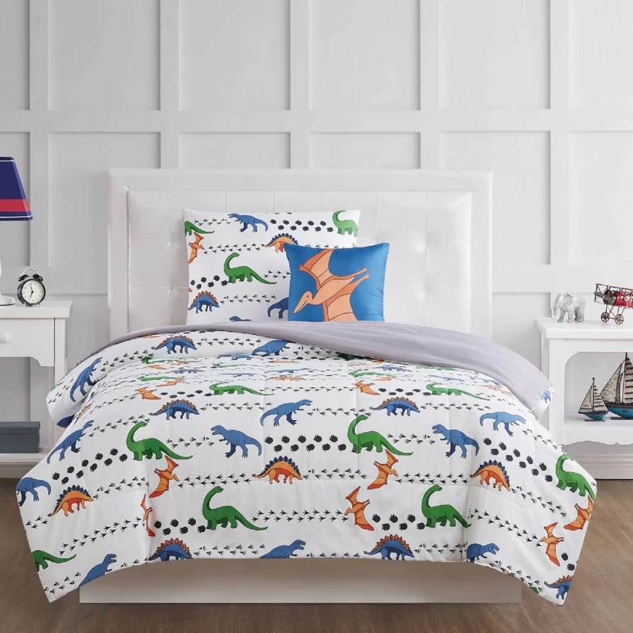 "Dinosaur Themed Comforter Set - Jurassic Adventure Bedding for Kids & Adults"