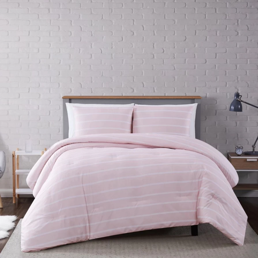 "Affordable 3-Piece Soft Stripe Comforter Set - Cozy Bedding Collection"