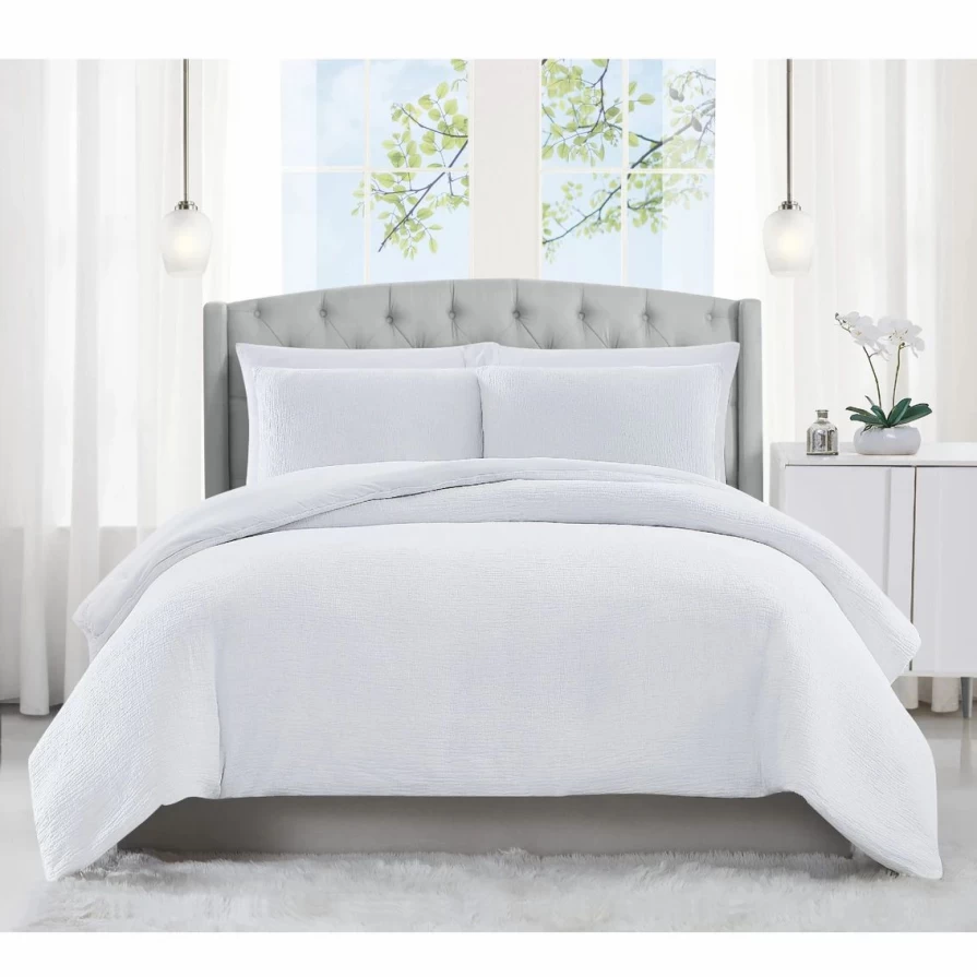 Luxury Charisma Solid Matelasse 3-Piece Duvet Cover Set - Premium Bedding Collection