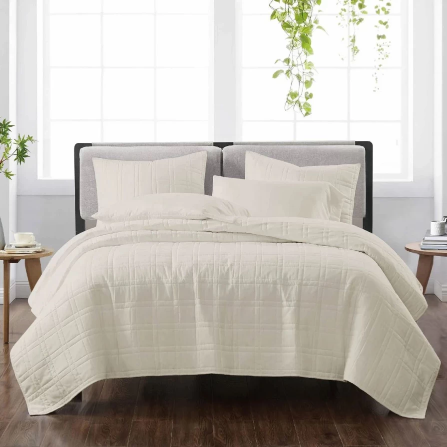 Heritage Solid Reversible Quilt Set by Cannon - Cozy Bedding with Discount