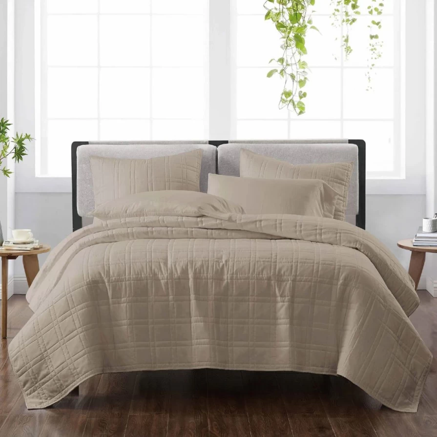 Heritage Solid Reversible Quilt Set by Cannon - Cozy Bedding with Discount