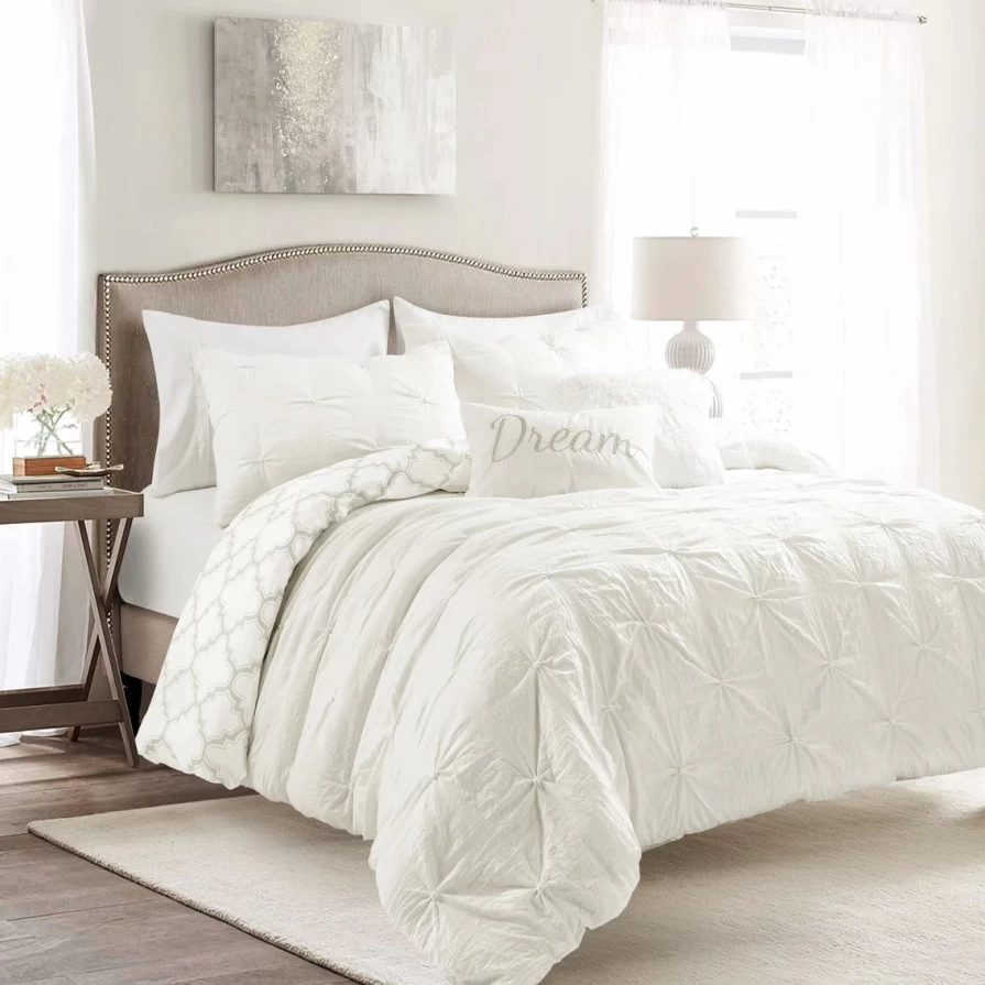 Lush Decor Ravello Pintuck Caroline Geo Comforter Set - Stylish & Discounted Bedding Collection