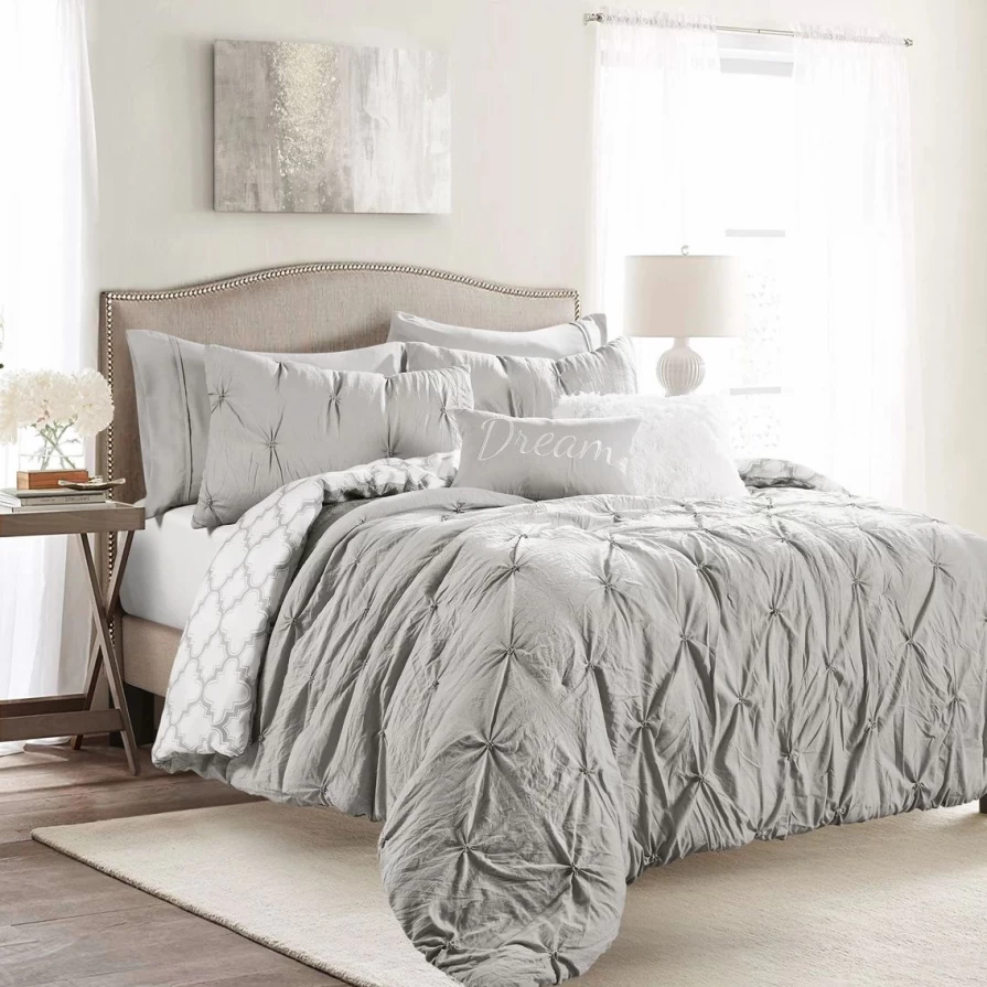 Lush Decor Ravello Pintuck Caroline Geo Comforter Set - Stylish & Discounted Bedding Collection