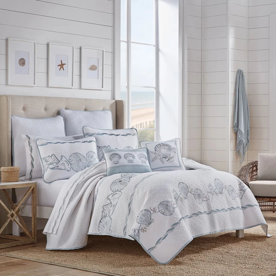 Luxury 3-Piece Quilt Set for King Bed - Waterfront Design, Royal Court Collection