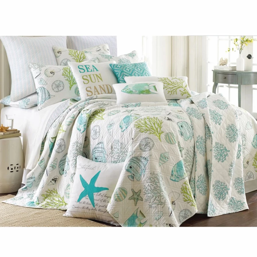 Affordable Biscayne Quilt Set by Levtex Home - Cozy Bedding Collection
