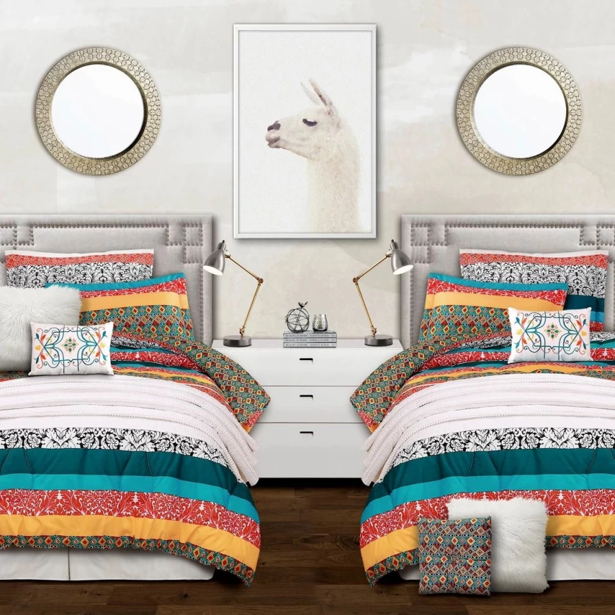 Boho Stripe Comforter Set - Stylish & Comfortable Bedding for Modern Home