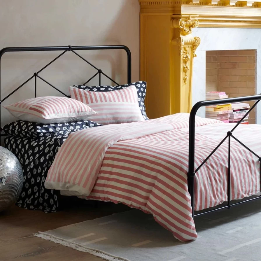 Novogratz Waverly Pink Painterly Stripe Comforter Set - Queen Size Bedding