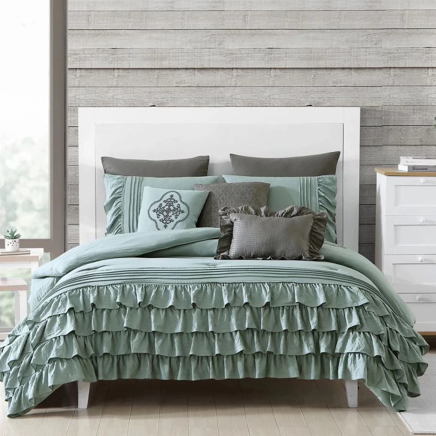 Marie Claire Chloe 8-Piece Ruffled Comforter Set - Luxury Bedding Collection
