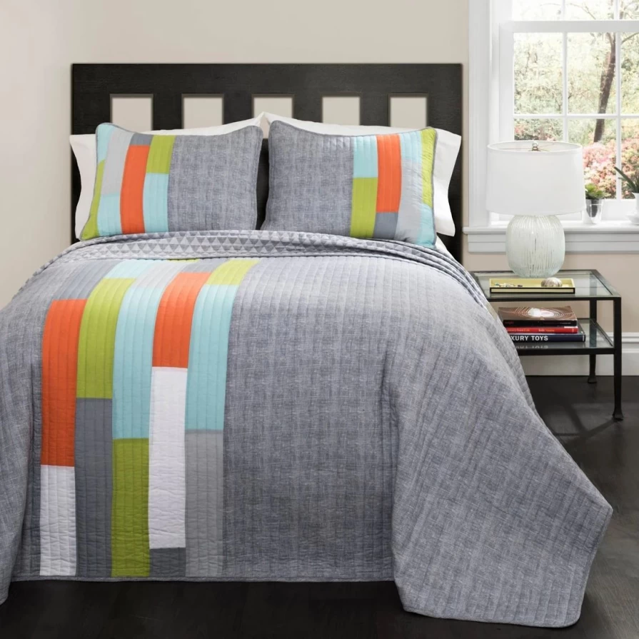 "Lush Decor Shelly Stripe Quilt Set - Premium Bedding Collection"