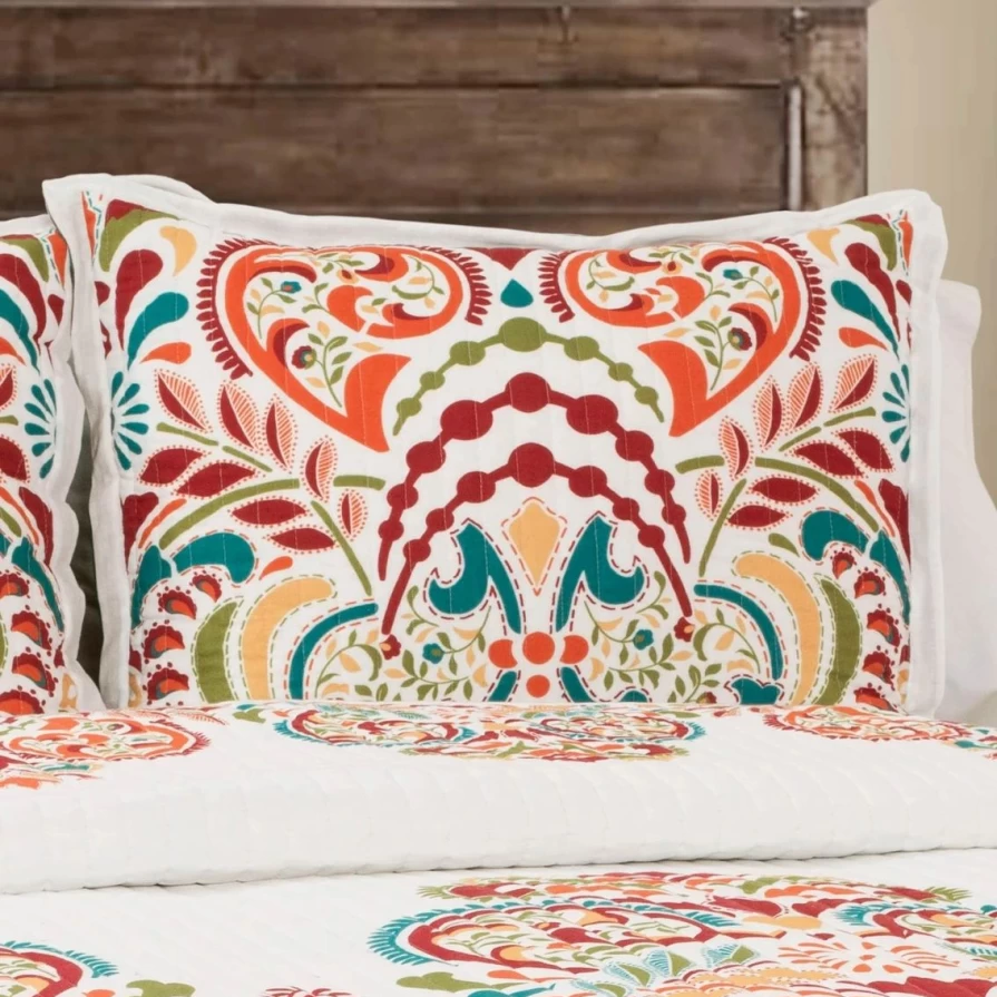 Lush Decor Clara 3-Piece Quilt Set - Soft Bedding Comforter for Cozy Sleep