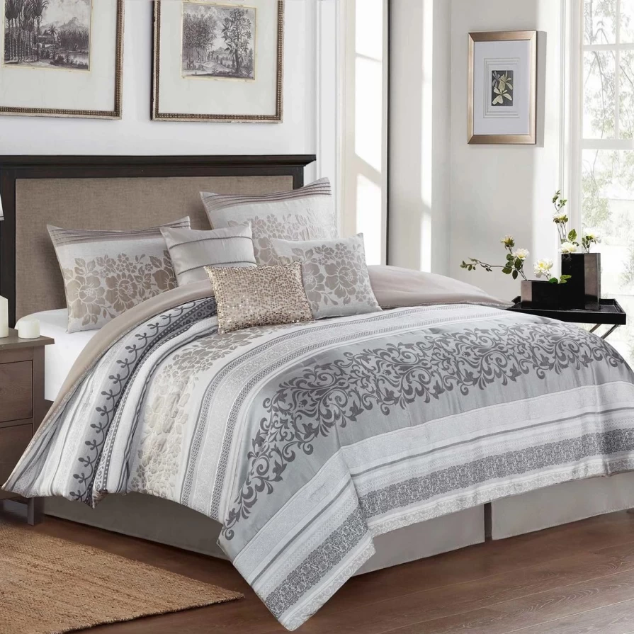 Nanshing Rollie 7-Piece Comforter Set in Grey - Premium Bedding by Nanshing America Inc