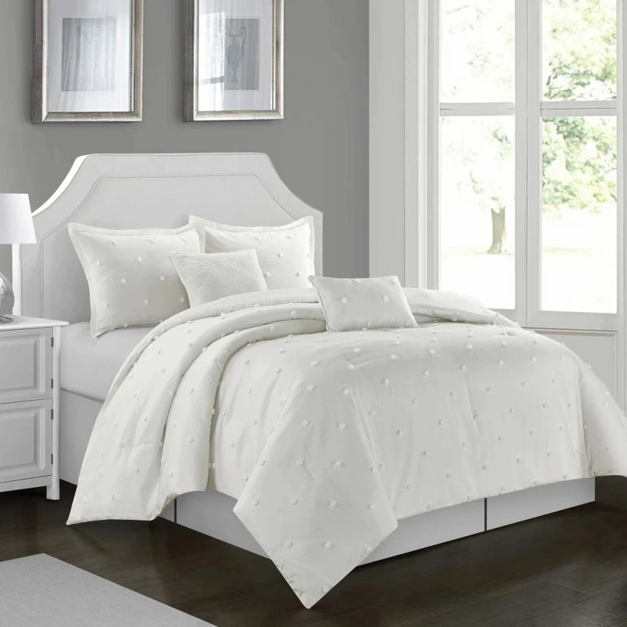 Nanshing Daphne 6-Piece White Comforter Set by Nanshing America Inc