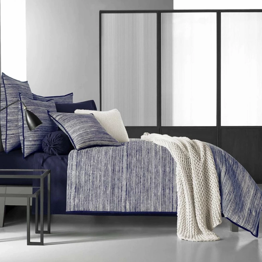 Oscar Oliver Flen Indigo Duvet Cover - Premium Soft Bedding Set