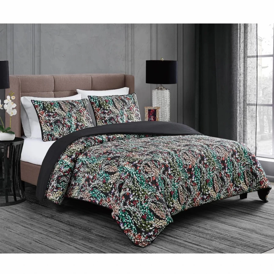 Badgley Mischka Cassat Floral Comforter Set - Luxury Floral Bedding Collection