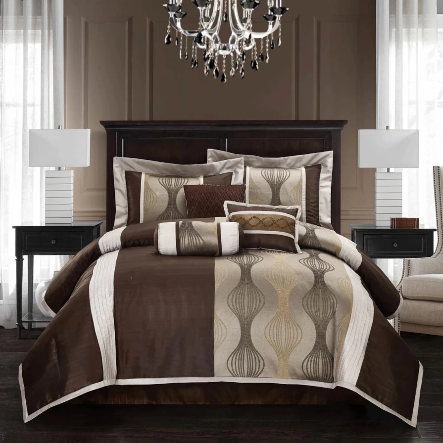 "Reversible 7-Piece Comforter Set by Nanshing America – Brand New Luxury Bedding"